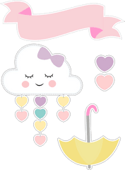 Envelope Clipart Kawaii Transparent Free - Topper Lluvia De Amor Png