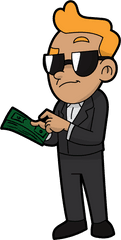 Make Money Clipart Man - Transparent Rich Man Cartoon Png