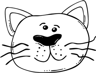 Grey And White Cat Face Png Svg Clip - Cat Face Clipart Black And White