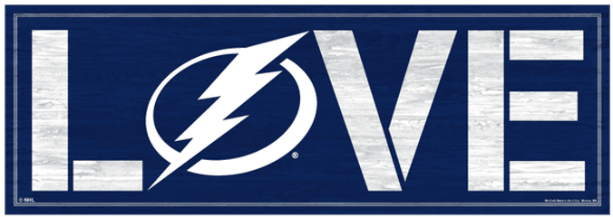 Tampa Bay Lightning Wincraft Love Wood Sign - Tampa Bay Lightning New Png