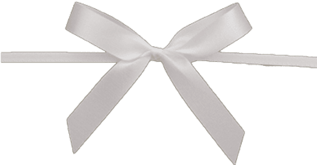 Wedding Favour Bag Bow - White Sattin Ribbon Png