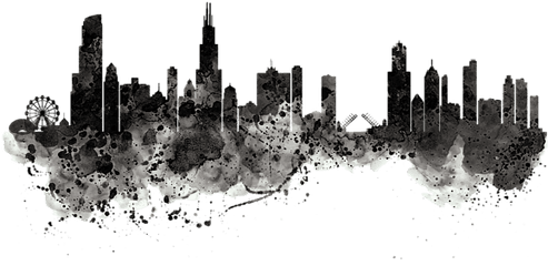 Bleed Area May Not Be Visible - Chicago Skyline Silhouette Png