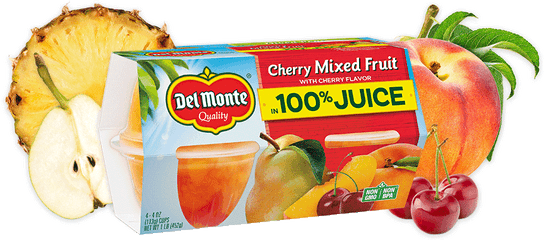 100 Juice Fruit Cup Snacks Del Monte Foods Inc - Fruit Cup Del Monte Png