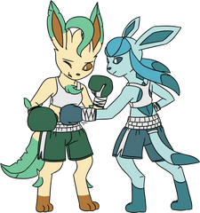 Leafeon And Glaceon - Fighting Glaceon And Leafeon Png