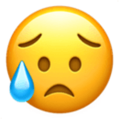 Triste Png - Emojiiphonetriste Disappointed But Iphone Sad Emoji Face