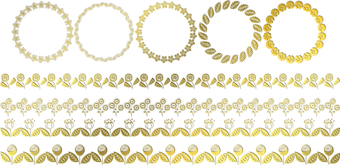 Retro Flower Wreath Borders Gold - Free Image On Pixabay Decorative Png