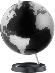 Full Circle Obsession Globe - World Globe Black And Silver Png