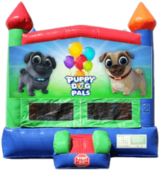 Puppy Dog Pals Rainbow Castle Theme Bouncer World Sc - Inflatable Png