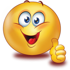 Cheer Big Smile Thumb Up Emoji - Smiley Sticker Png