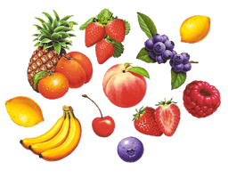 Healthy Fruits PNG File HD