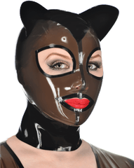 Miss Kitty Hood - Cat Latex Hood Png