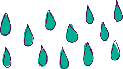 Cartoon Rain Png Clipart - Rain Drops Drawing Png