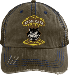 Fallout 4 Atom Cats Fan Art Distressed Unstructured Trucker - Fallout 4 Atom Cats Patch Png