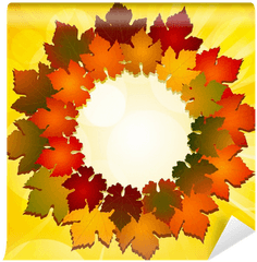 Autumn Leaf Border Wall Mural U2022 Pixers - We Live To Change Cartoon Autumn Leaves Png