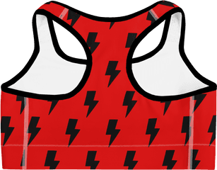 Download Black Red Lightning Bolts - Sports Checkered Bra Png