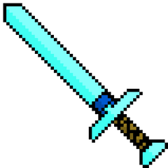 Minecraft Diamond Sword - Easy And Cute Pixel Art Full Star Trek Pixel Art Png