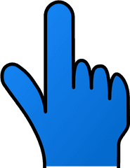 Pointing Finger Without Shade Clip Art - Vector Blue Hand Pointing Clip Art Png