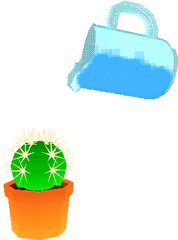Sticker Cactus Water Gif - Watering Plant Gif Transparent Png