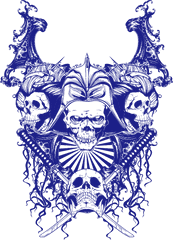 Download Hd Skull Punk Rock - Drawing Samurai Skull Png