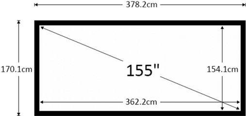 Encore 155 2351 Cineacoustiq 4k Fixed Screen - 140 Cinemascope Screen Dimensions Png