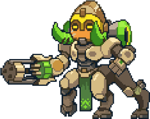 Deeper Look - Overwatch Orisa Pixel Spray Png