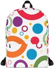 Rainbow Circles - Aesthetic Blue Backpacks Png