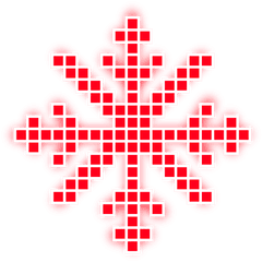 Neon Snow Snowflakes Christmas Snowflake Pixel Red Wint Png