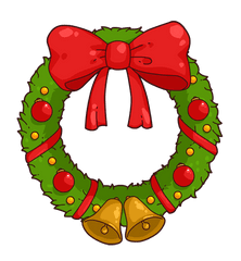 Download Clipart Christmas Garland Clip - Cartoon Christmas Wreath Png