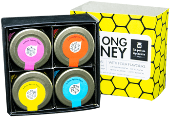 Gift Box Of 4 Honey Jars - Circle Png