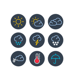 Web Illustration Vector Design Weather Responsive Icon - Free PNG