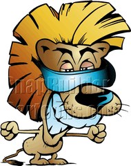 Cool Lion Wearing Blueray Sunglasses - Clipart Png