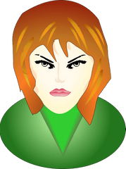 Girl Angry Face - Girl Face Vector Clipart Png