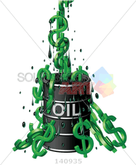 Stock Photo Of Oil Barrel With Green Dollar Signs And Drops Spilling Out - Oil Dollar Sign Png Transparent