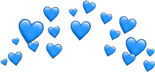 Heart Hearts Heartcrown Crown Filter Snapchat Blue - Heart Heart Emoji Transparent Background Png