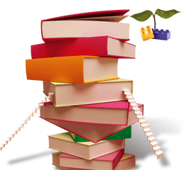 Ladder Clipart Png - Books In Blue Background