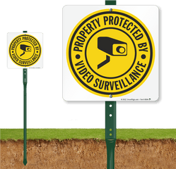 Download Video Surveillance Yard Signs - Sign Png