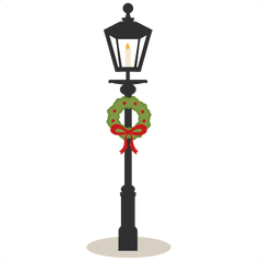 Street Light Clipart Black And White - Christmas Street Light Clipart Png