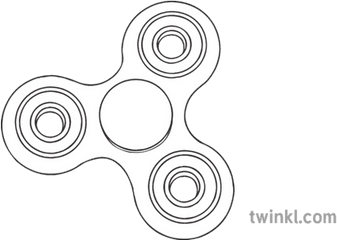 Fidget Spinner English Ks3 Ks4 Black And White Illustration - Line Art Png