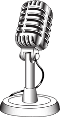 Download Drawn Old Style Microphone Png Transparent - Old School Microphone Drawing