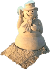 Snowman Sand Sandman Christmas Beach Png Transparent Background