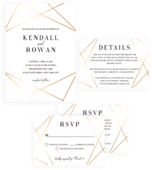 Gold Wedding Invitation Set This Modern Geometric - Horizontal Png