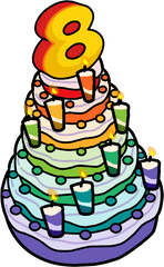 Download Hd 8th Anniversary Party Cake - Birthday Cake 8 8 Birthday Cake Png