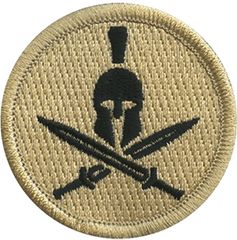 Spartan Helmet Cross Swords Patrol Patch - Emblem Png