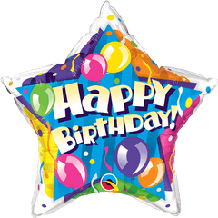 Star Birthday Sparkling Balloons - Birthday Balloons Png