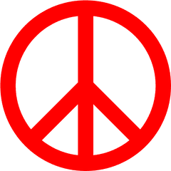 Red Peace Sign Clip Art - Red Peace Sign Png