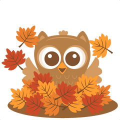 Leaves Svg Scrapbook Cut File - Fall Owl Clip Art Png
