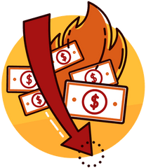 Money Burn Rate Icon - Clip Art Png