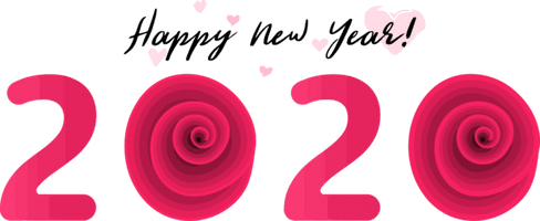 New Years 2020 Pink Text Font For Happy Year Destinations - Free PNG