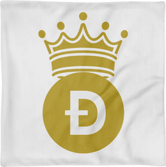 Dogecoin D Symbol With Crown Premium Pillow Case Only - Queen Princess Crown Crown Clipart Png