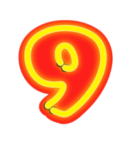 Neon Number PNG Image High Quality